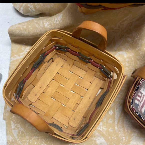 Longaberger All American Summertime Basket Bundle 3 Red and Blue weave July 4th - Picture 7 of 9